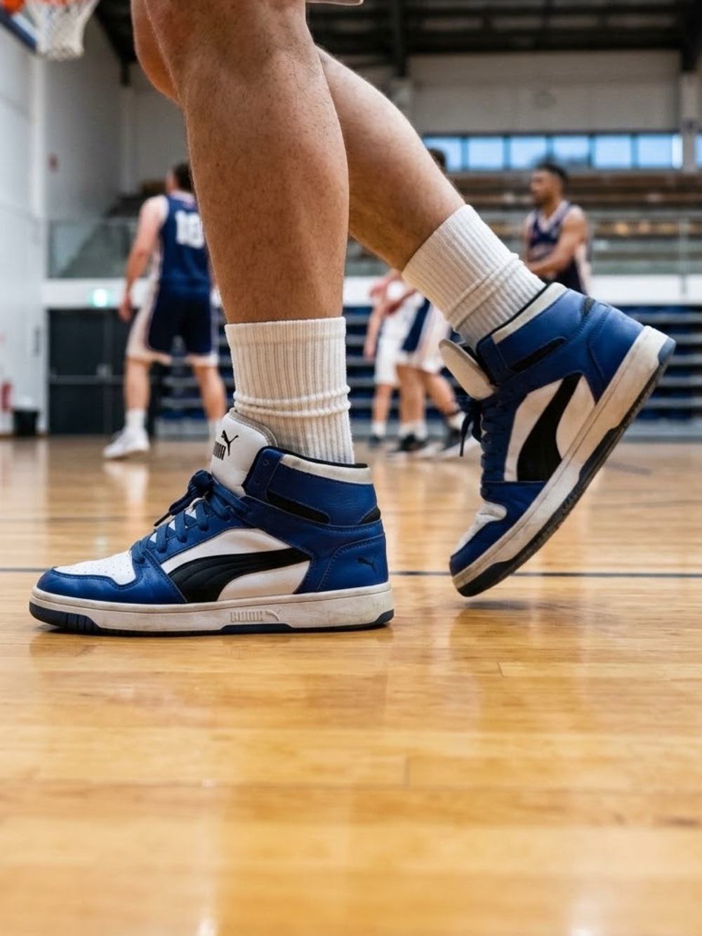 PUMA Rebound Lay-up (369573-36) Men's BB Sneaker Elektro Blue & White Size 9,5